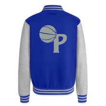 Load image into Gallery viewer, Just Hoods Heavyweight Letterman Jacket - royal/heather grey