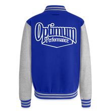 Load image into Gallery viewer, Just Hoods Heavyweight Letterman Jacket - royal/heather grey