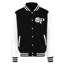 Load image into Gallery viewer, Just Hoods Heavyweight Letterman Jacket - black/white