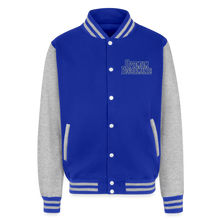 Load image into Gallery viewer, Just Hoods Heavyweight Letterman Jacket - royal/heather grey

