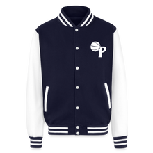 Load image into Gallery viewer, Just Hoods Heavyweight Letterman Jacket - navy/white

