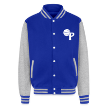 Load image into Gallery viewer, Just Hoods Heavyweight Letterman Jacket - royal/heather grey

