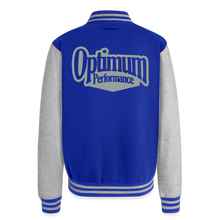 Load image into Gallery viewer, Just Hoods Heavyweight Letterman Jacket - royal/heather grey
